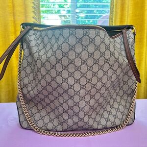 Gucci Supreme Hobo Bag Beige/Brown Canvas Luxury